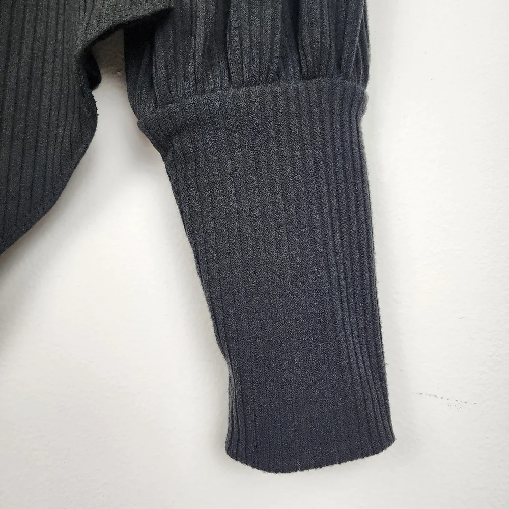 Forever 21 Plus Bodysuit Ribbed Black Knit Puff Long Sleeve NWT Size 2X - Picture 11 of 16